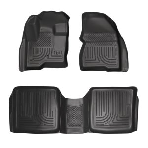 Lincoln MKT Floor Liners - Front + 2nd Row - Husky Liners - WeatherBeater - Black - `10-`12
